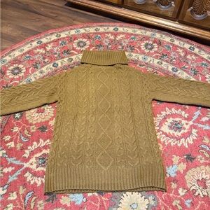 RDI Ribbed Turtleneck Sweater in Olive Green